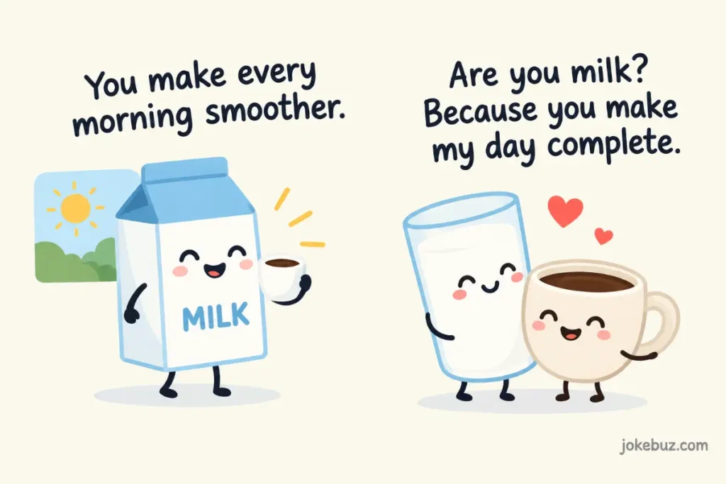 Flirty milk puns and jokes for women