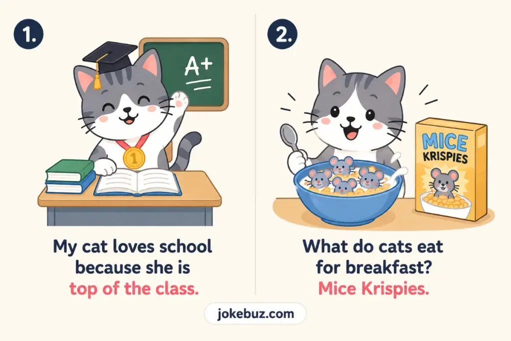Short cat puns and jokes For Kids