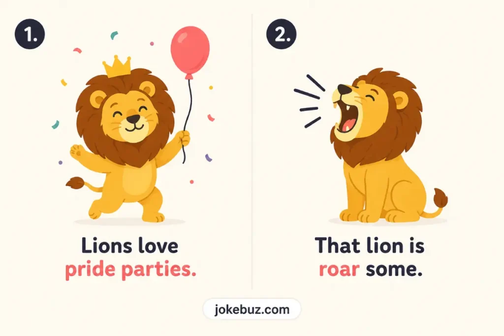 Short lion puns For Kids