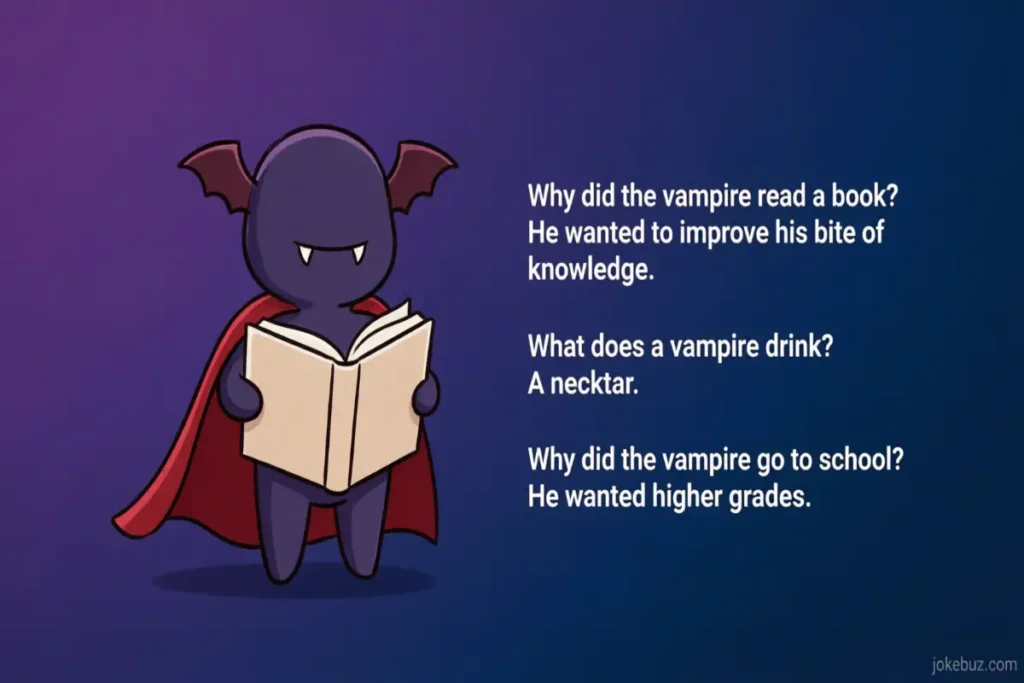 Short Vampire jokes and puns for Kids